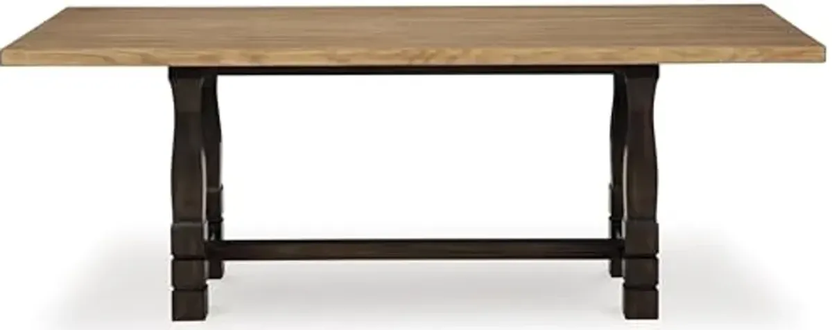 Signature Design by Ashley Charterton Casual Dining Table with Trestle Base, Light Brown & Dark Brown