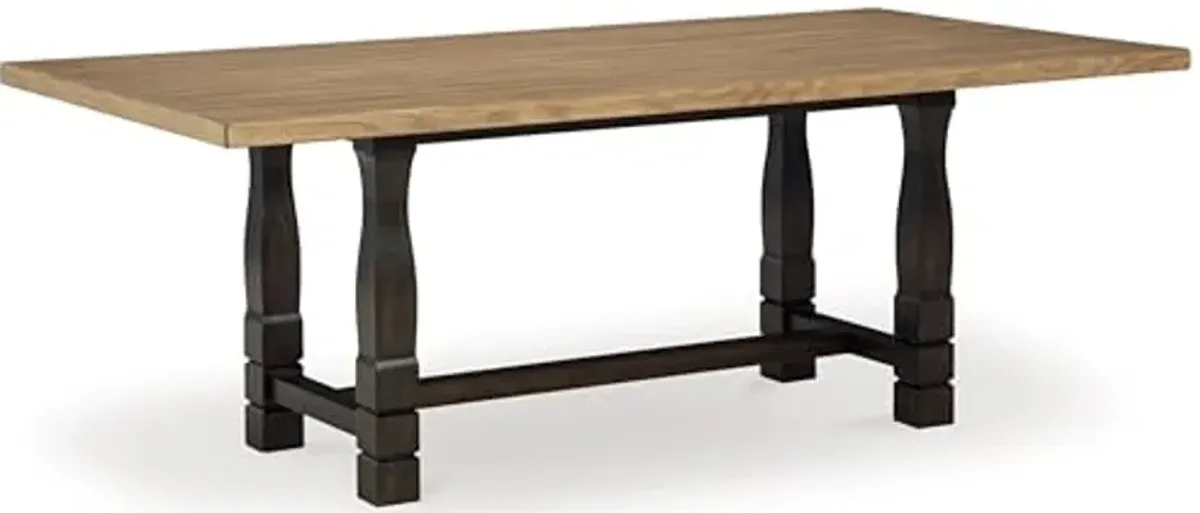 Signature Design by Ashley Charterton Casual Dining Table with Trestle Base, Light Brown & Dark Brown