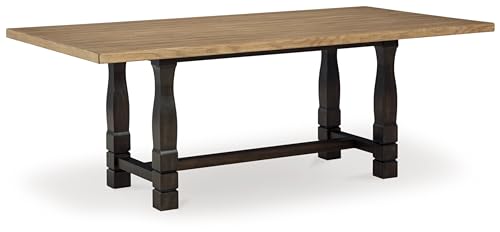 Signature Design by Ashley Charterton Casual Dining Table with Trestle Base, Light Brown & Dark Brown