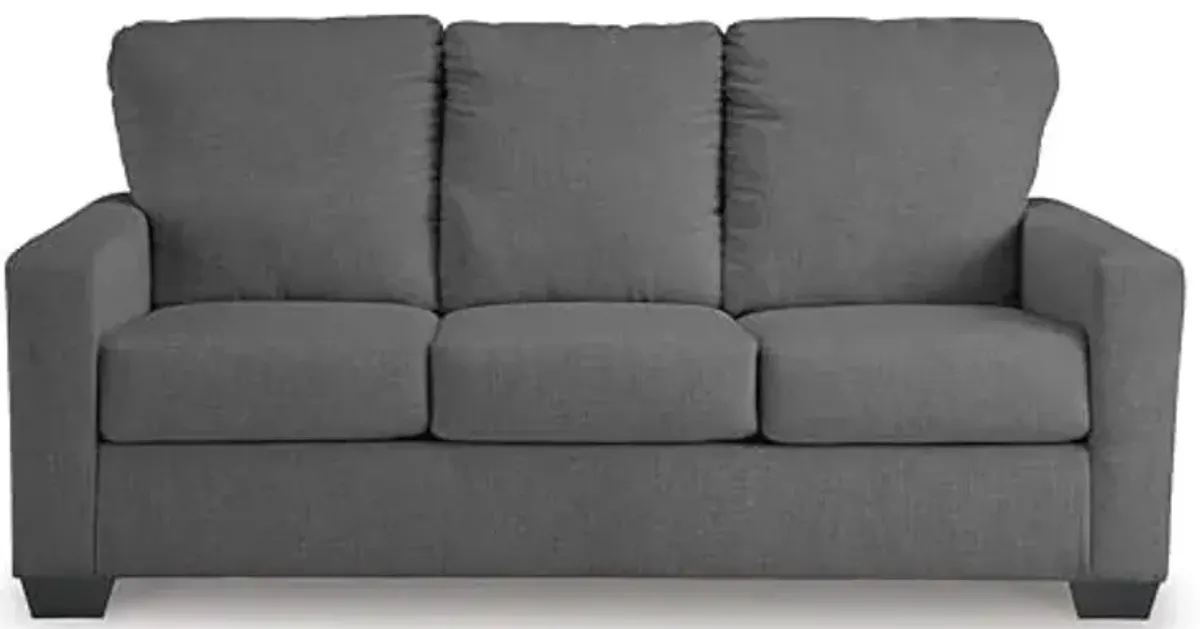 Signature Design by Ashley Rannis Casual 2-in-1 Sofa Sleeper with Folding Gel Memory Foam Mattress, Full, Gray