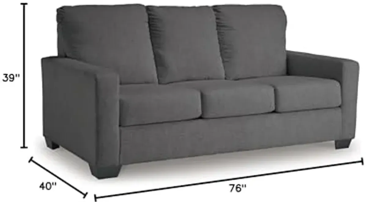 Signature Design by Ashley Rannis Casual 2-in-1 Sofa Sleeper with Folding Gel Memory Foam Mattress, Full, Gray