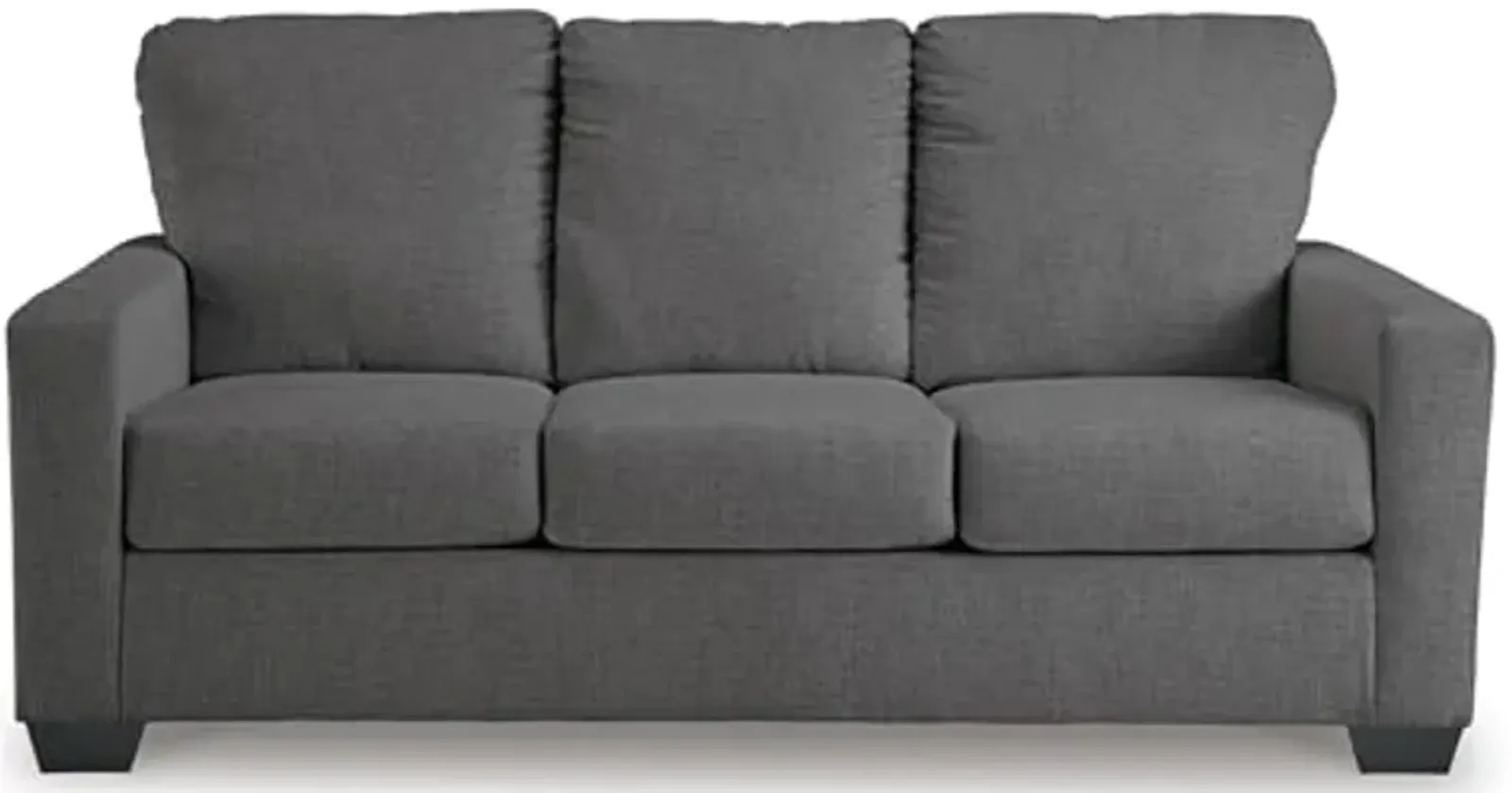 Signature Design by Ashley Rannis Casual 2-in-1 Sofa Sleeper with Folding Gel Memory Foam Mattress, Full, Gray