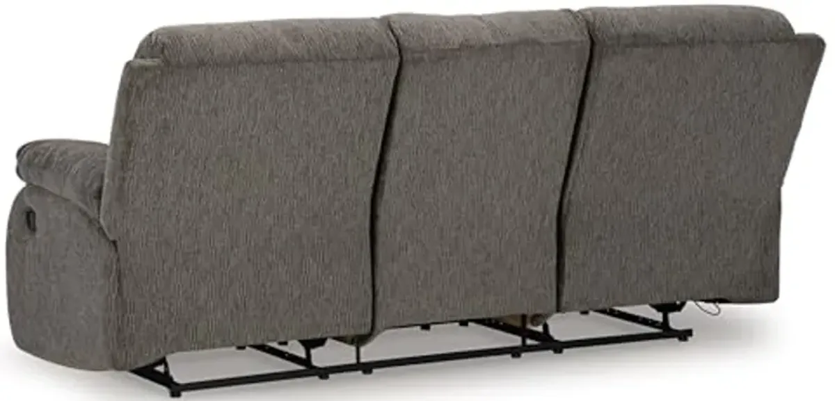 Signature Design by Ashley Scranto Contemporary Manual Reclining Sofa, Gray