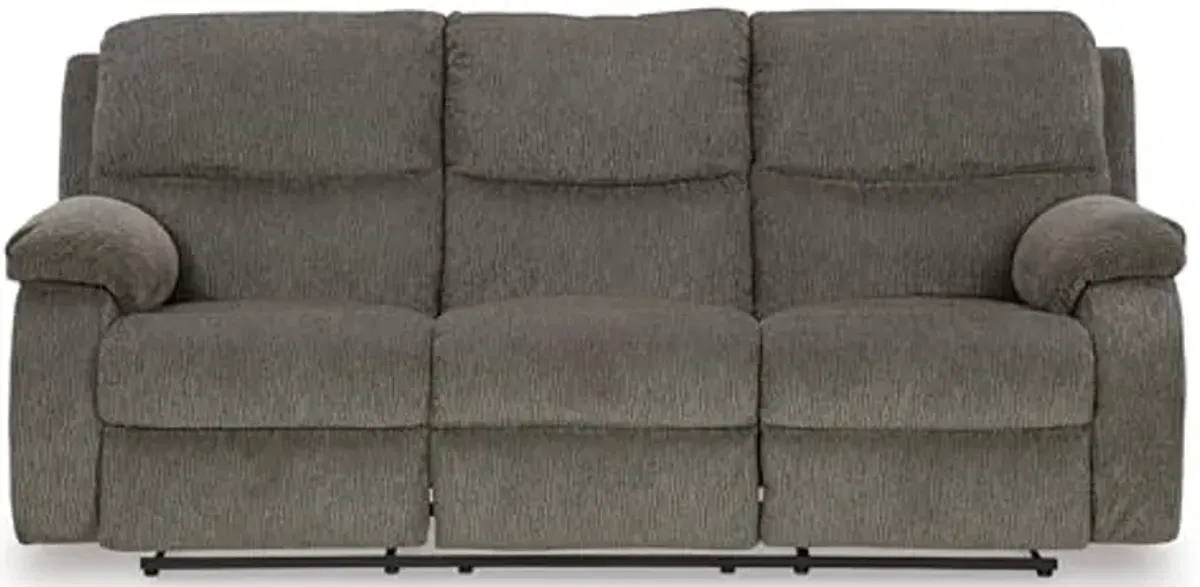 Signature Design by Ashley Scranto Contemporary Manual Reclining Sofa, Gray