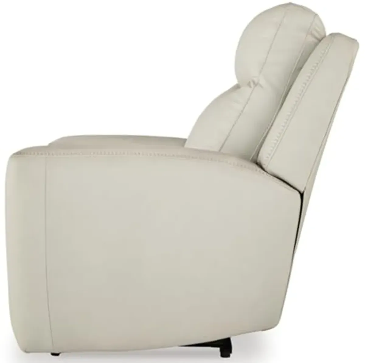 Signature Design by Ashley Mindanao Contemporary Leather Match Upholstered Power Recliner with Adjustable Headrest and USB Ports, Light Gray