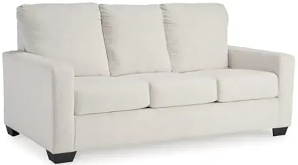 Signature Design by Ashley Rannis Coastal 2-in-1 Sofa Sleeper with Folding Gel Memory Foam Mattress, Full, White