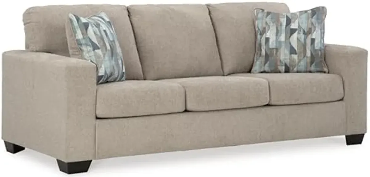 Signature Design by Ashley Deltona Contemporary Sofa with 2 Accent Pillows, Beige