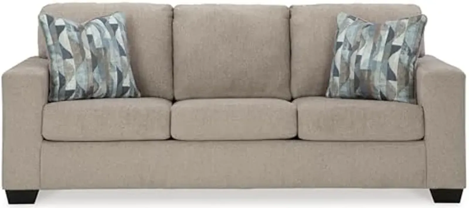 Signature Design by Ashley Deltona Contemporary Sofa with 2 Accent Pillows, Beige