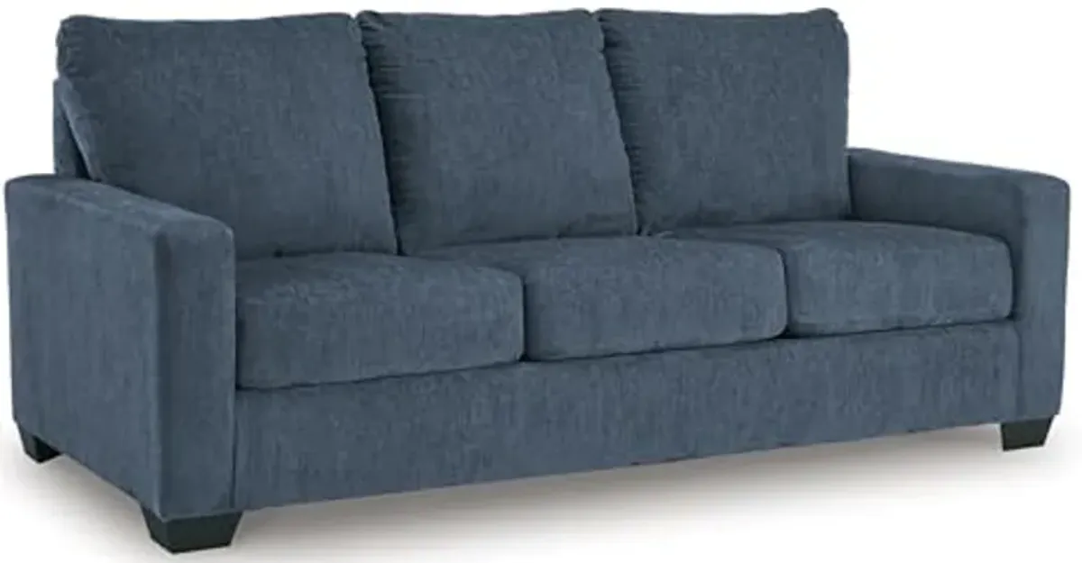 Signature Design by Ashley Rannis Sofa Sleeper Sofabed, 85"W x 40"D x 39"H, Blue