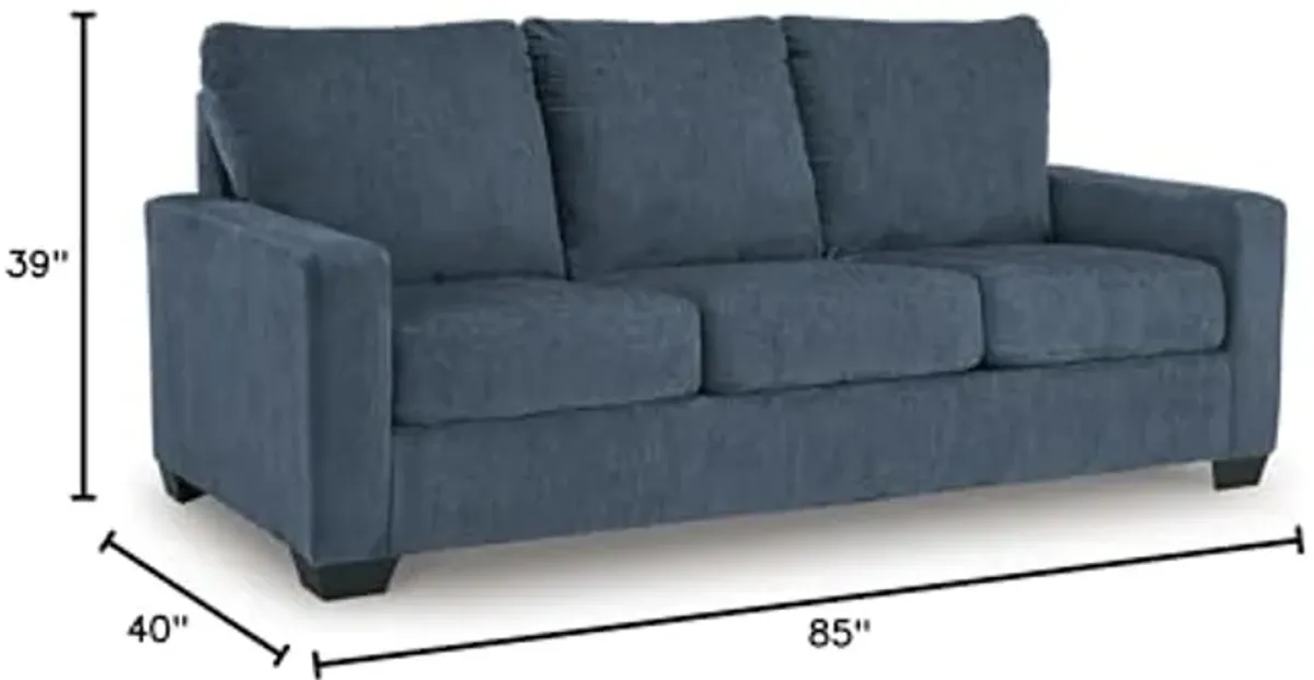 Signature Design by Ashley Rannis Sofa Sleeper Sofabed, 85"W x 40"D x 39"H, Blue