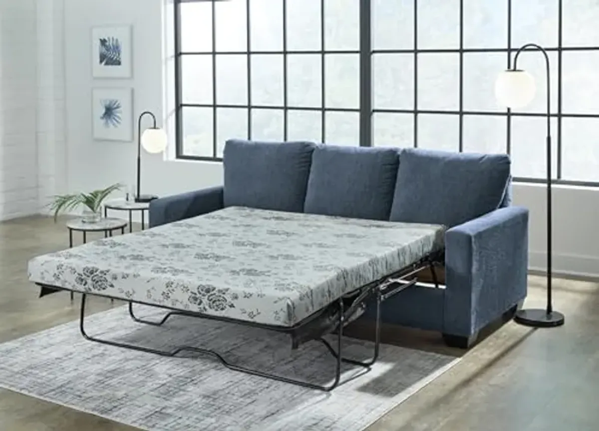 Signature Design by Ashley Rannis Sofa Sleeper Sofabed, 85"W x 40"D x 39"H, Blue