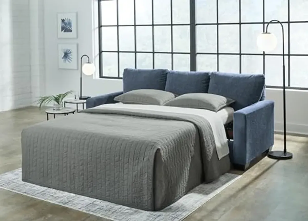 Signature Design by Ashley Rannis Sofa Sleeper Sofabed, 85"W x 40"D x 39"H, Blue