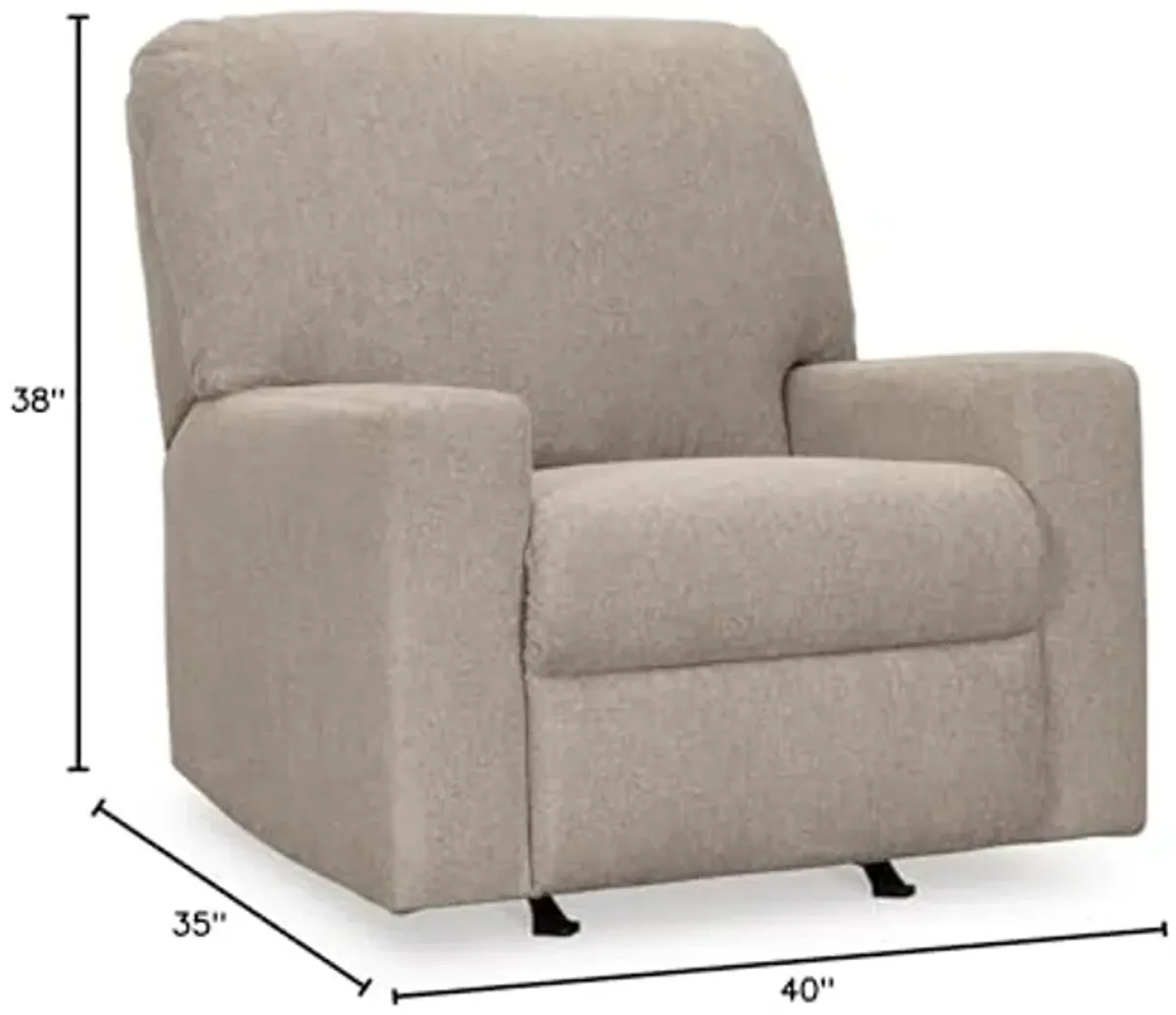 Signature Design by Ashley Deltona Casual Manual Rocker Recliner, Beige