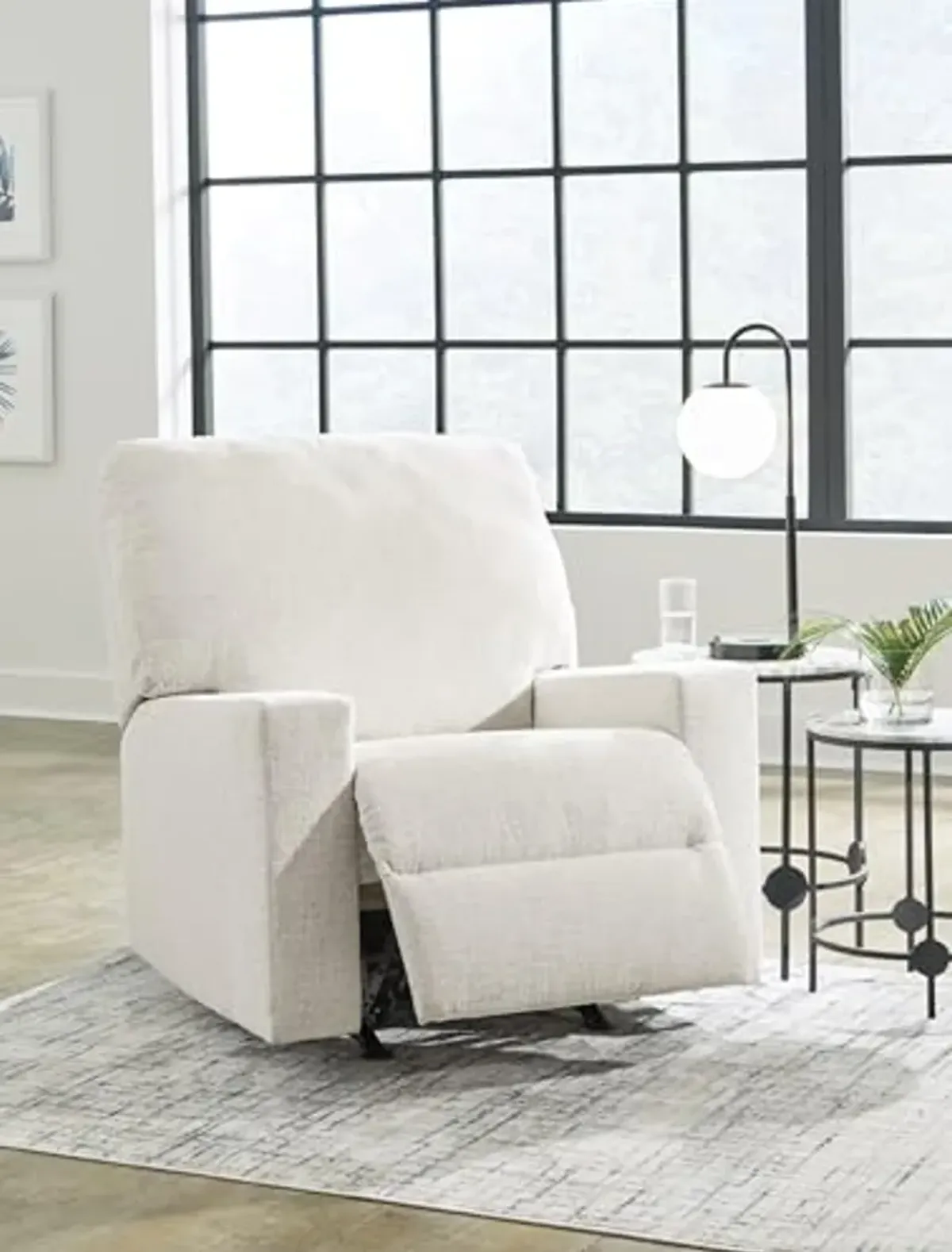 Signature Design by Ashley Rannis Casual Manual Rocker Recliner, White