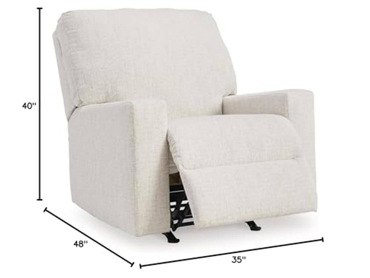 Signature Design by Ashley Rannis Casual Manual Rocker Recliner, White