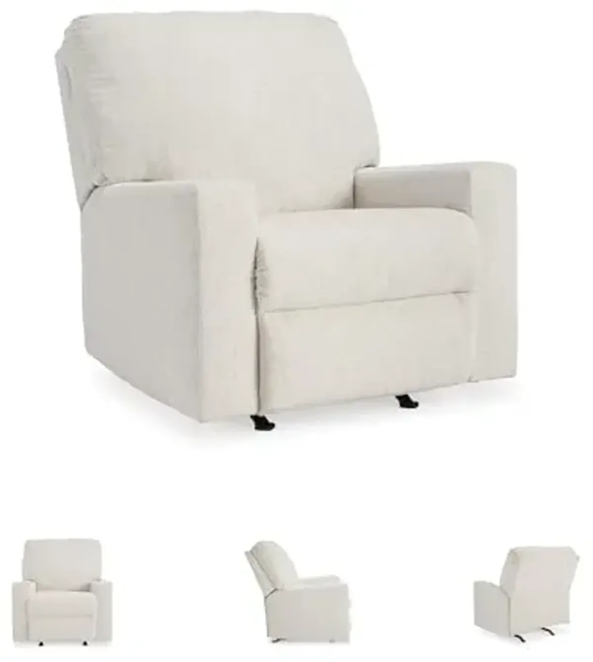 Signature Design by Ashley Rannis Casual Manual Rocker Recliner, White