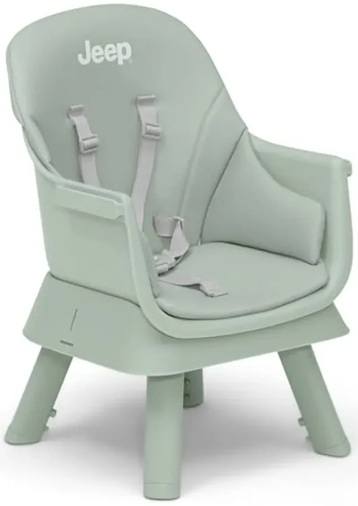 Jeep Milestone 6-in-1 High Chair by Delta Children High Chair Converts to Stool, Booster Seat, Toddler Chair, Activity Table and Desk and Chair, Sage Green