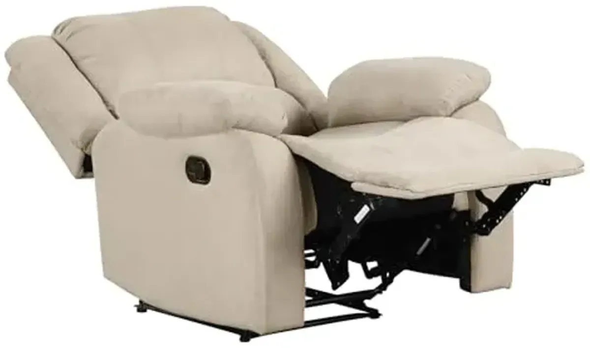 Lexicon Manual Recliner Sofa Chair, Home Theater Seating, Wall Hugger Manual Reclining Nursery Chair for Bedroom/Living Room/Office/Apartment, Oatmeal Textured Fabric