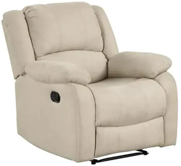 Lexicon Manual Recliner Sofa Chair, Home Theater Seating, Wall Hugger Manual Reclining Nursery Chair for Bedroom/Living Room/Office/Apartment, Oatmeal Textured Fabric