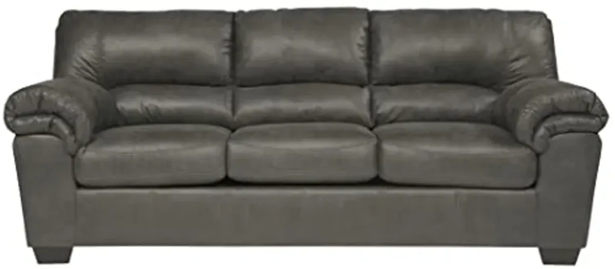 Signature Design by Ashley Bladen Faux Leather Loveseat, Gray & Bladen Faux Leather Sofa, Gray