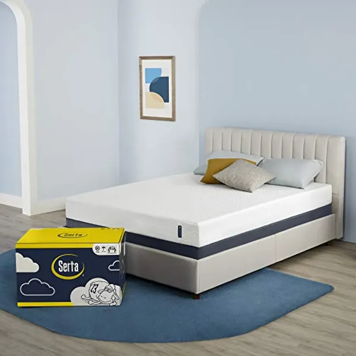 Serta - 8 inch Cooling Gel Memory Foam Mattress, Full Size, Medium-Firm, Supportive & 7 inch Cooling Gel Memory Foam Mattress, Twin Size, Medium-Firm, Supportive, CertiPur-US Certified