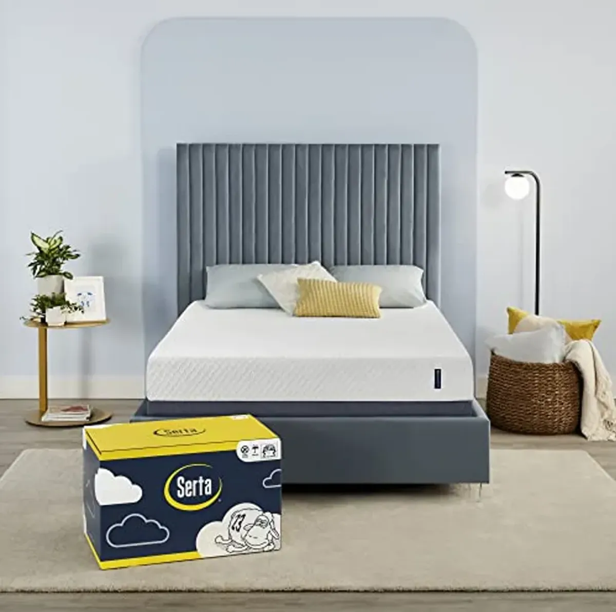 Serta - 8 inch Cooling Gel Memory Foam Mattress, Full Size, Medium-Firm, Supportive & 7 inch Cooling Gel Memory Foam Mattress, Twin Size, Medium-Firm, Supportive, CertiPur-US Certified