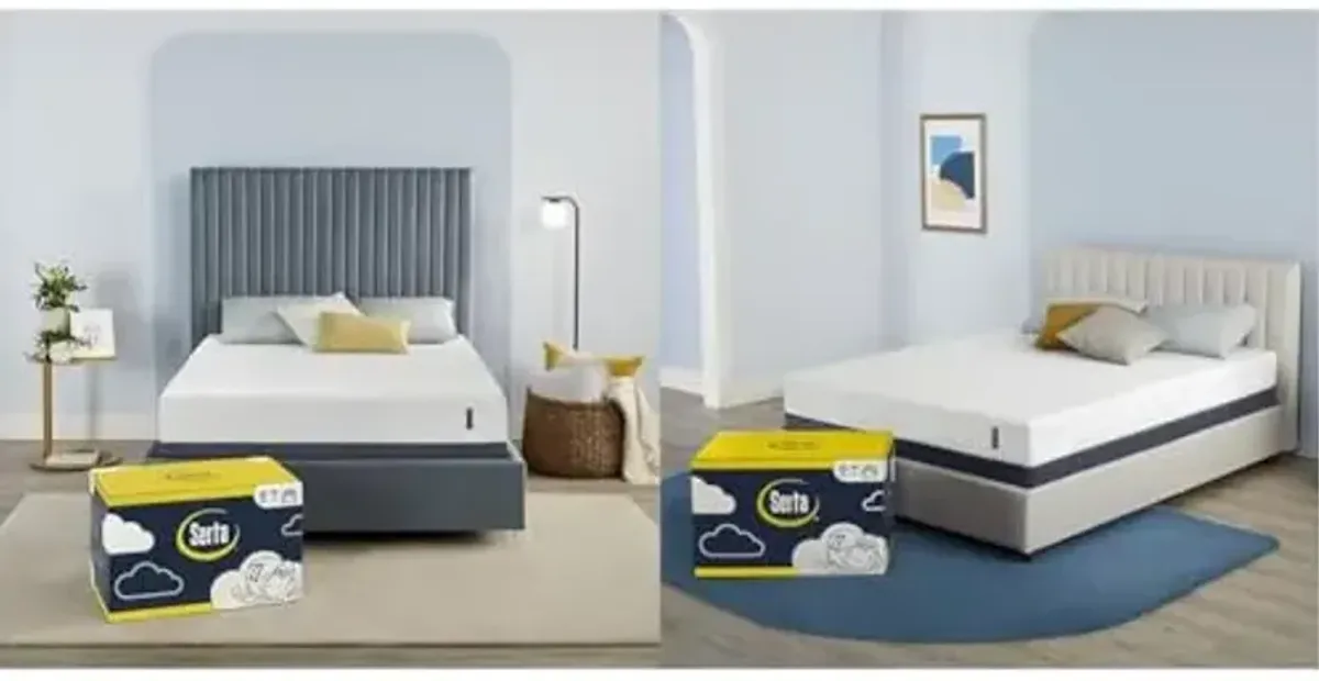 Serta - 8 inch Cooling Gel Memory Foam Mattress, Full Size, Medium-Firm, Supportive & 7 inch Cooling Gel Memory Foam Mattress, Twin Size, Medium-Firm, Supportive, CertiPur-US Certified