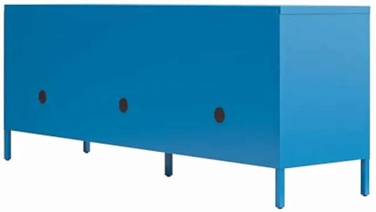 Novogratz Cache Metal Locker-Style TV Stand for TVs up to 65", Bright Blue