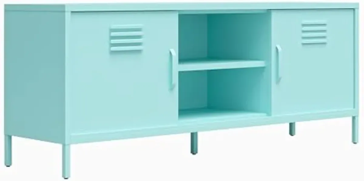 Novogratz Cache Metal Locker-Style TV Stand for TVs up to 65", Mint