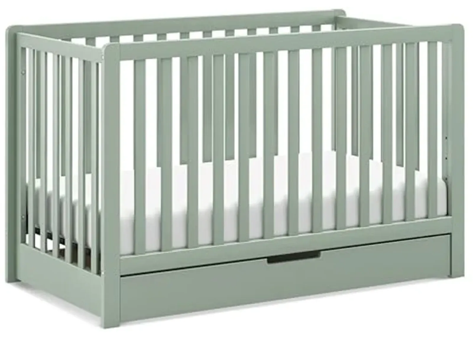 DaVinci Carter's Colby 4-in-1 Convertible Crib with Trundle Drawer in Light Sage, Greenguard Gold Certified, Undercrib Storage