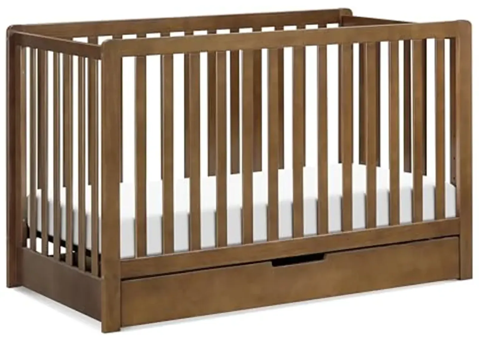 DaVinci Carter's Colby 4-in-1 Convertible Crib with Trundle Drawer in Walnut, Greenguard Gold Certified, Undercrib Storage