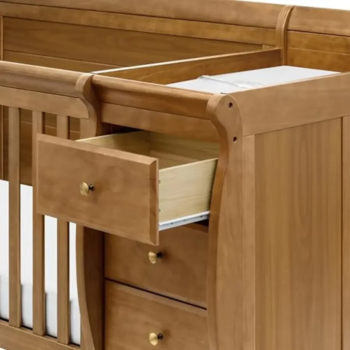 DaVinci Kalani 4-in-1 Convertible Crib and Changer Combo in Chestnut