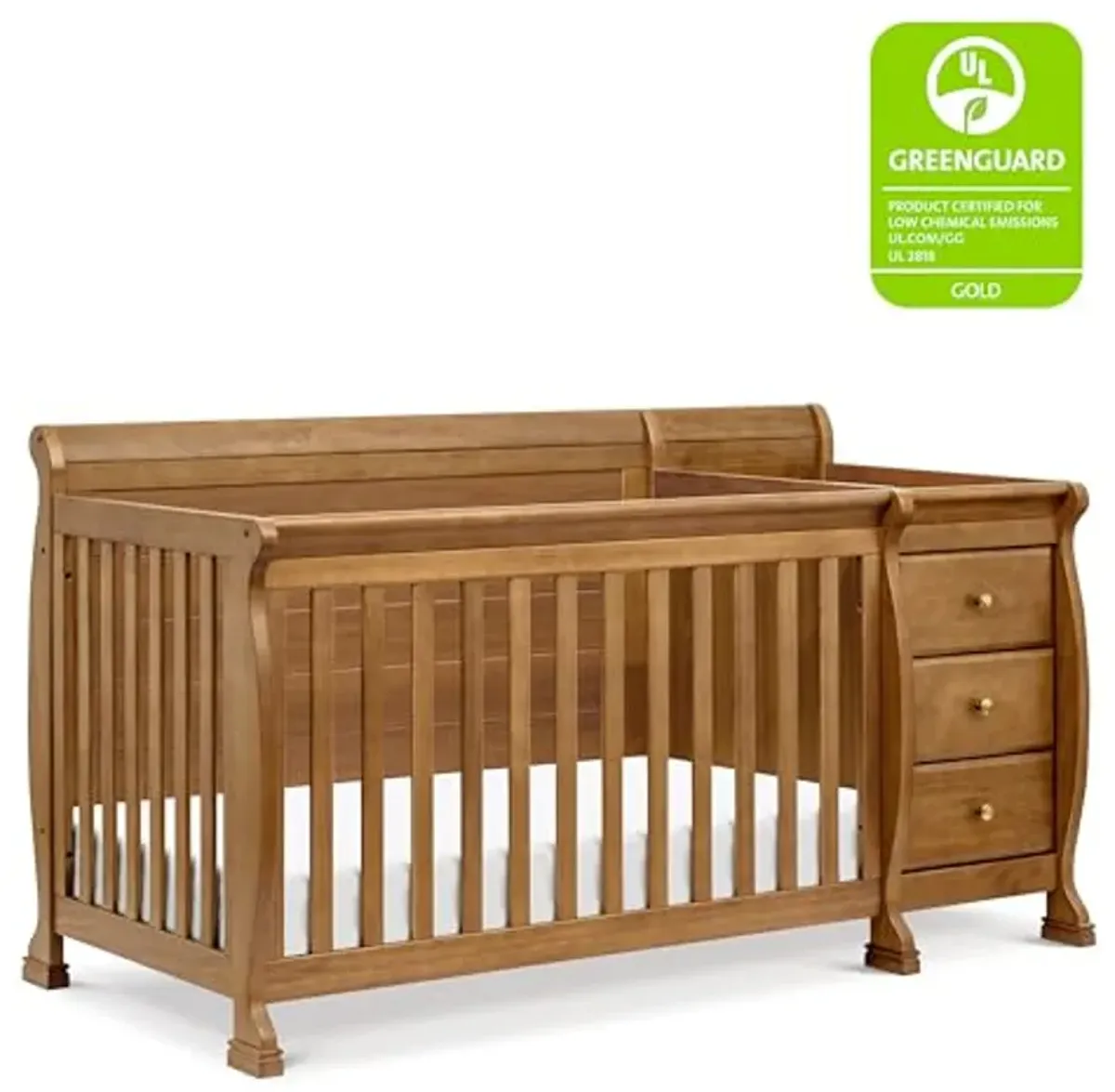 DaVinci Kalani 4-in-1 Convertible Crib and Changer Combo in Chestnut