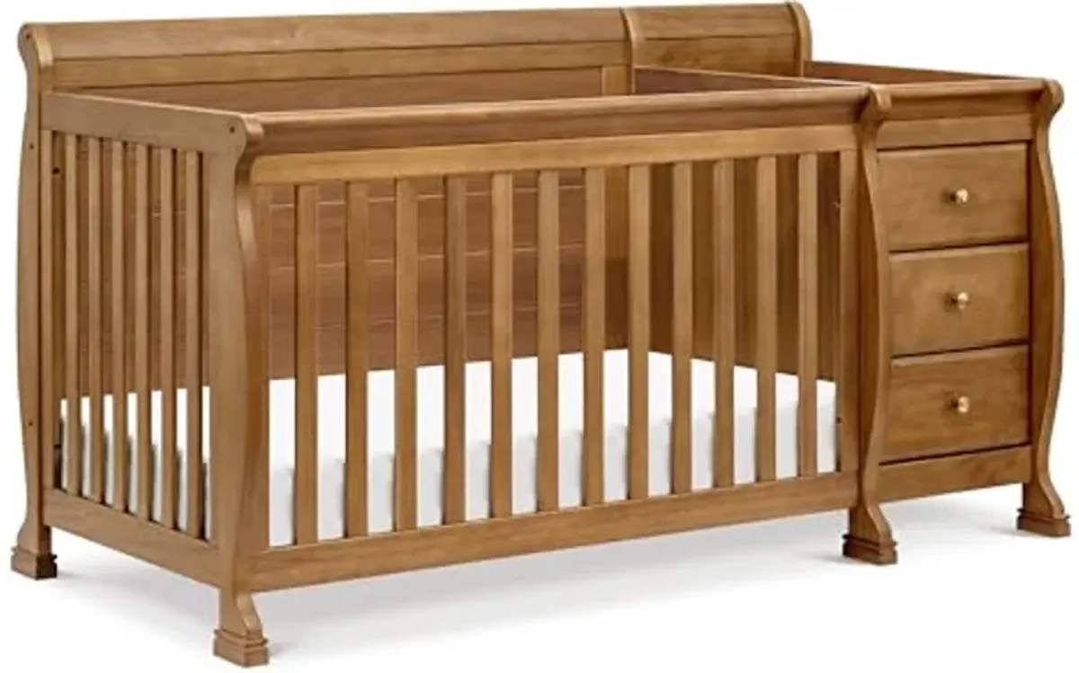 DaVinci Kalani 4-in-1 Convertible Crib and Changer Combo in Chestnut