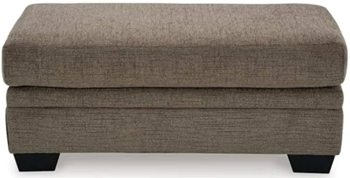 Signature Design by Ashley Stonemeade Contemporary Upholstered Rectangular Ottoman, Dark Brown