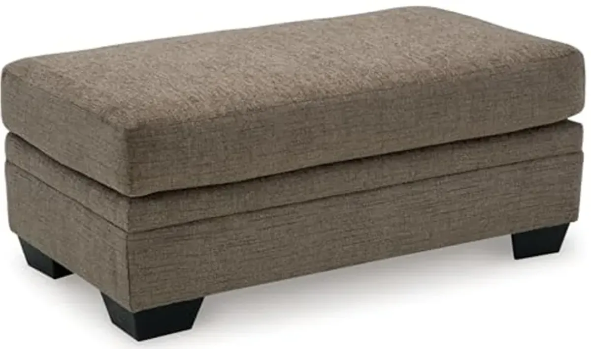 Signature Design by Ashley Stonemeade Contemporary Upholstered Rectangular Ottoman, Dark Brown