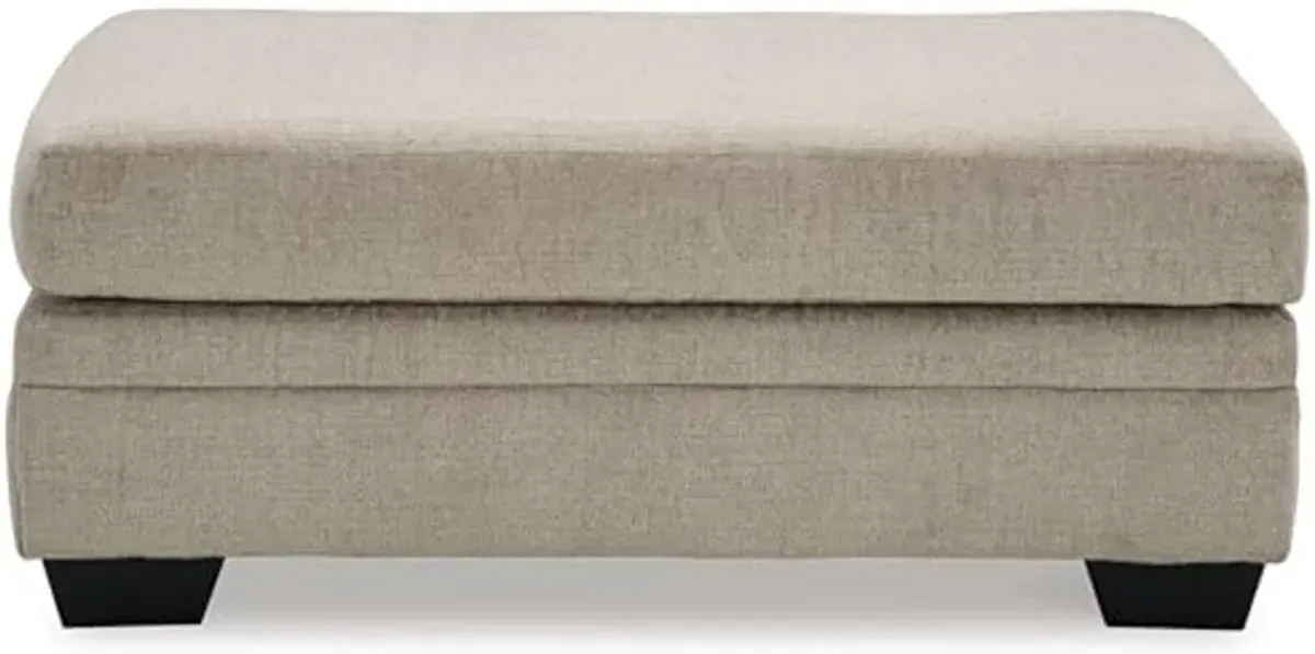 Signature Design by Ashley Stonemeade Casual Upholstered Rectangular Ottoman, Light Brown