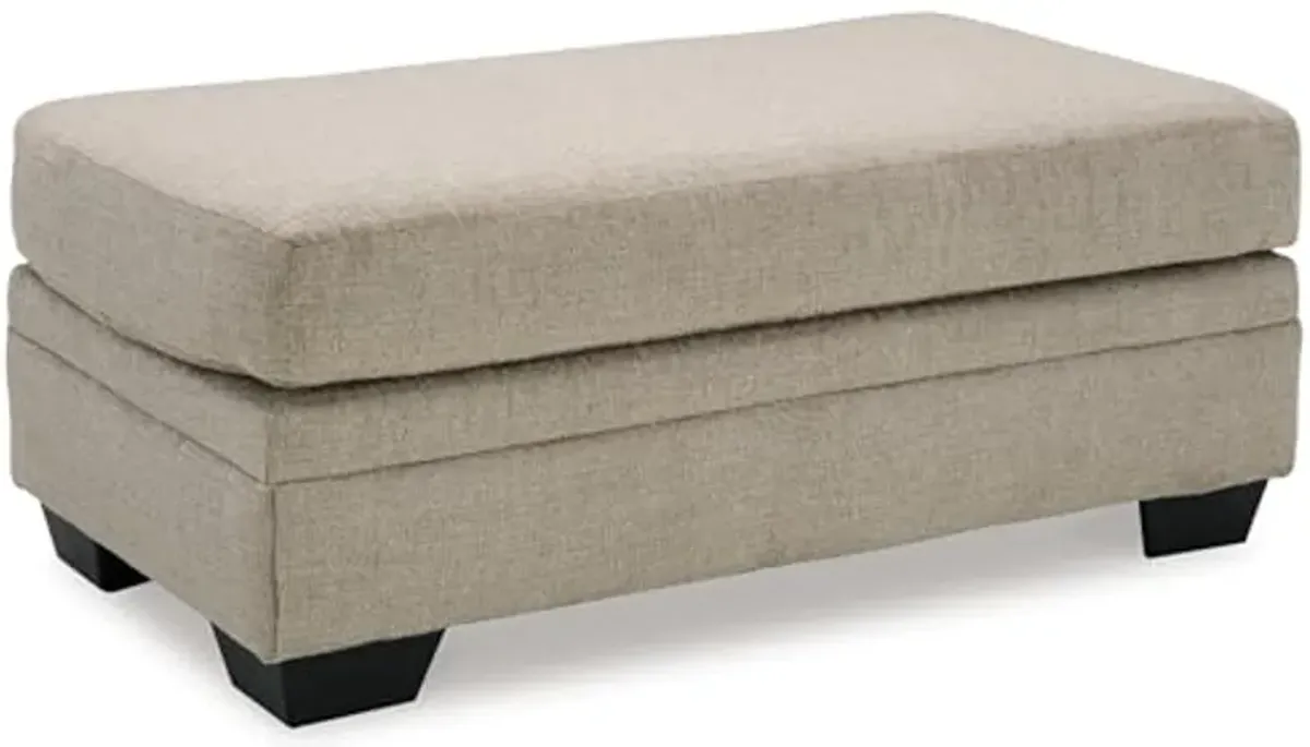 Signature Design by Ashley Stonemeade Casual Upholstered Rectangular Ottoman, Light Brown