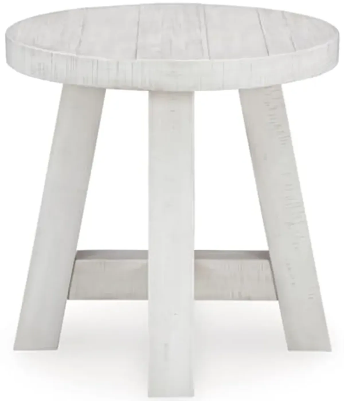 Signature Design by Ashley Jallison Farmhouse Distressed End Table with Braced Posts, White