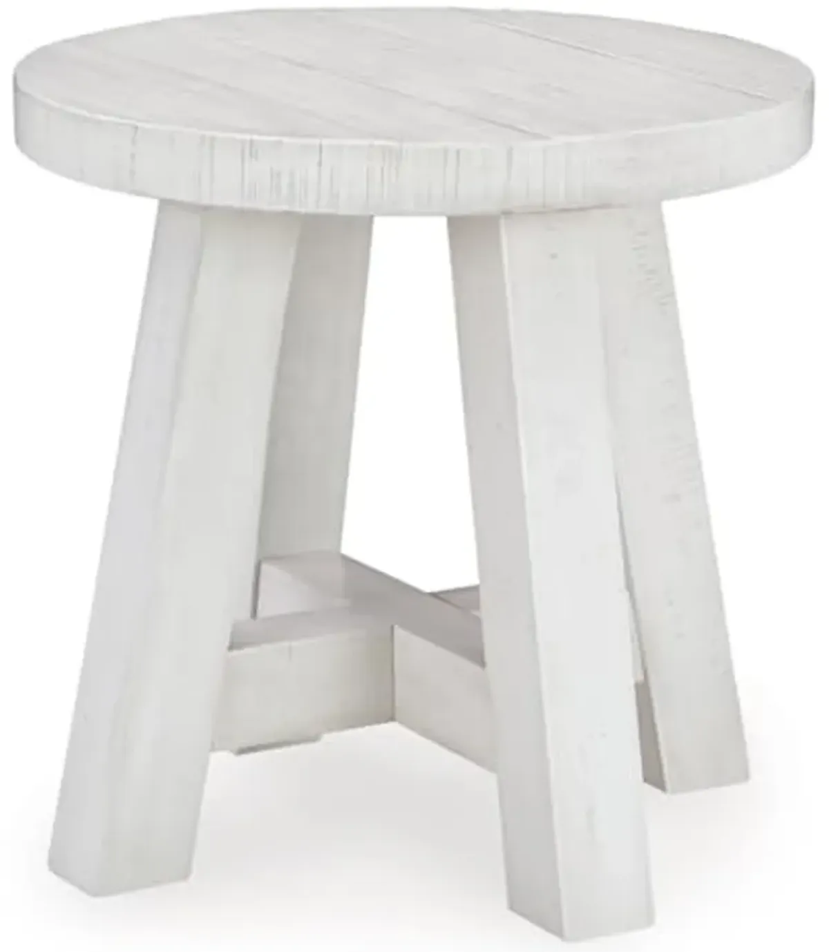 Signature Design by Ashley Jallison Farmhouse Distressed End Table with Braced Posts, White