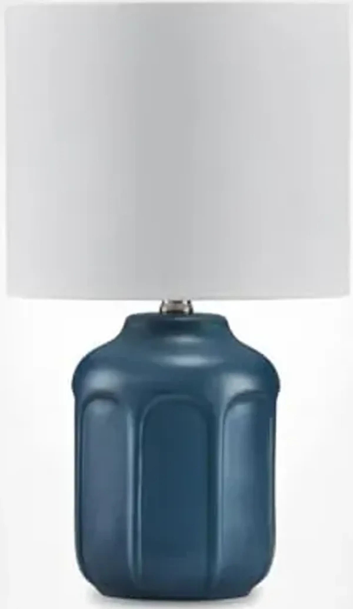 Signature Design by Ashley Gierburg Minimalist Ceramic Table Lamp with On-Off Switch, Blue & White