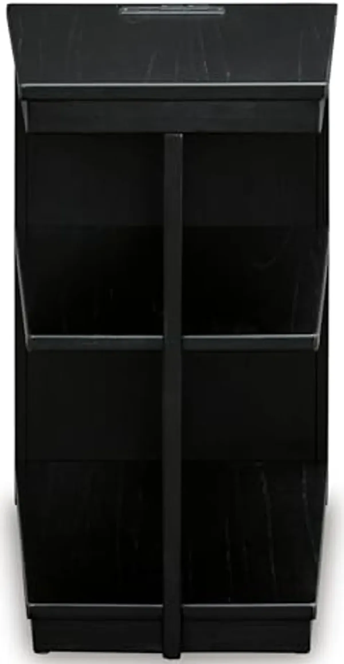 Signature Design by Ashley Winbardi Contemporary Chairside End Table with 2 Shelves and USB Ports, Black