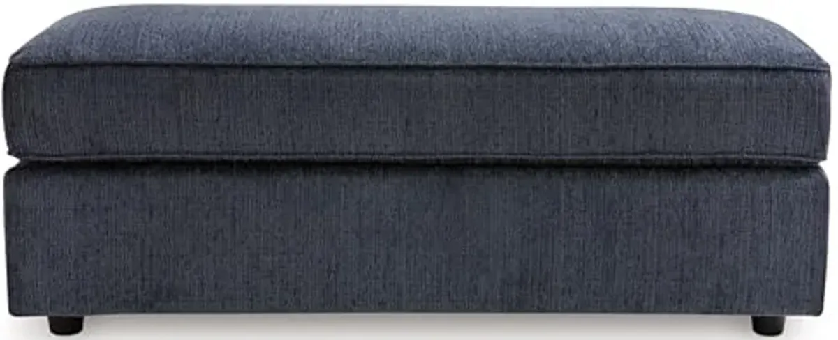 Signature Design by Ashley Albar Place Modern Upholstered Rectangular Accent Ottoman, Blue