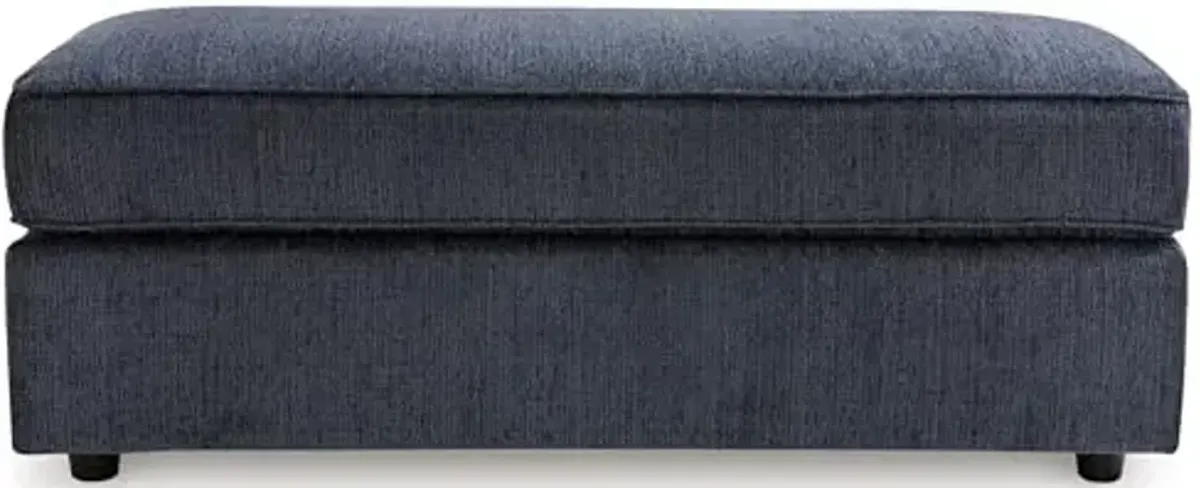Signature Design by Ashley Albar Place Modern Upholstered Rectangular Accent Ottoman, Blue