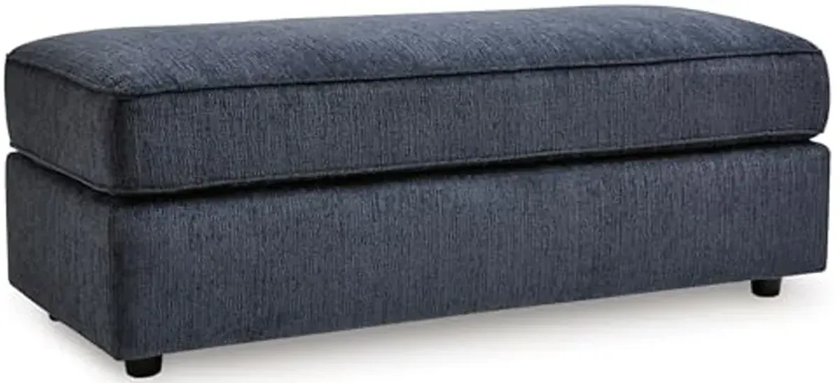 Signature Design by Ashley Albar Place Modern Upholstered Rectangular Accent Ottoman, Blue