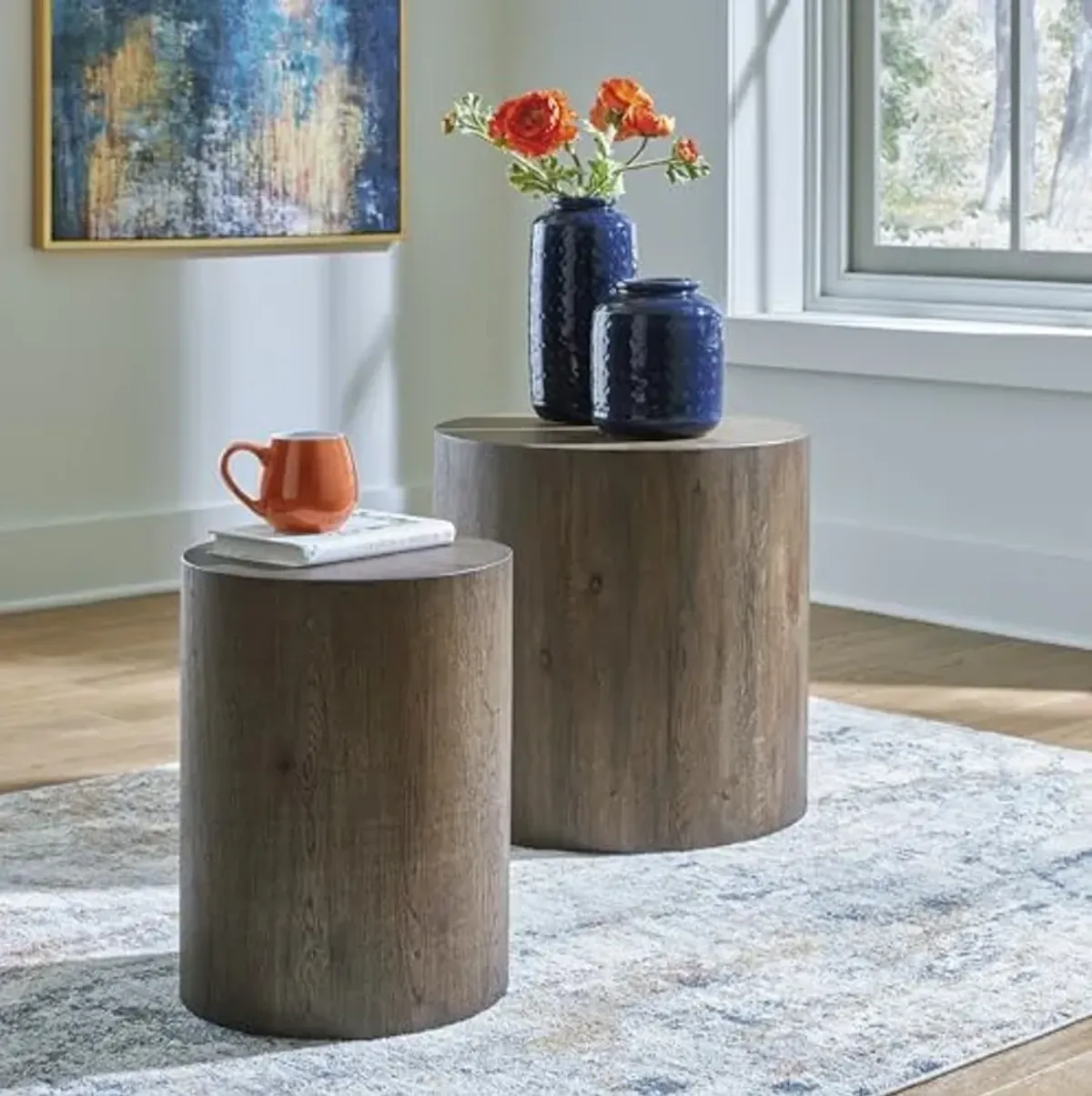 Signature Design by Ashley Cammund Round Accent Tables (Set of 2), Brown