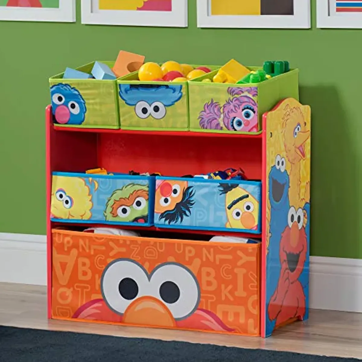 Delta Children Baby Shark Chair Desk with Storage Bin - Ideal for Arts & Crafts, Snack Time, Homeschooling, Homework & More Sesame Street 6 Bin Design and Store Toy Organizer