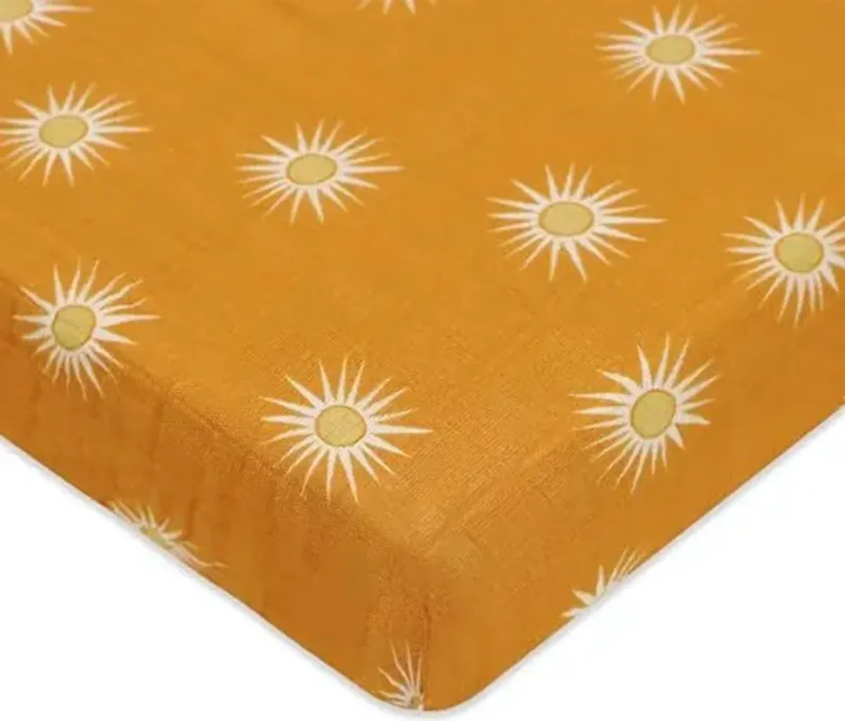 Babyletto 100% Organic Cotton Mini Crib Sheet, GOTS-Certified, Fitted 360°, Ultra-Soft and Breathable Muslin - Golden Hour