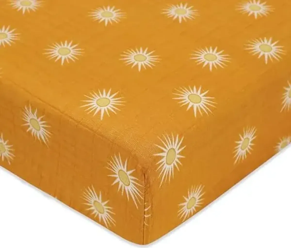 Babyletto 100% Organic Cotton Crib Sheet, GOTS-Certified, Fitted 360°, Ultra-Soft and Breathable Muslin - Golden Hour