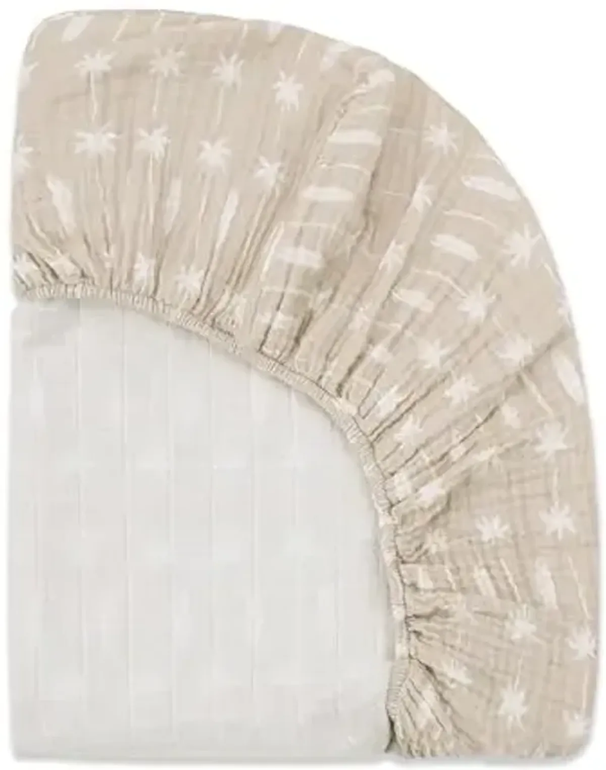 Babyletto 100% Organic Cotton All-Stages Midi Crib Sheet, GOTS-Certified, Fitted 360°, Ultra-Soft and Breathable Muslin - Beach Bum